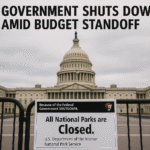 20251001_1608_Government Shutdown Standoff_simple_compose_01k6fngcqneq8v31bbt64g2y2d