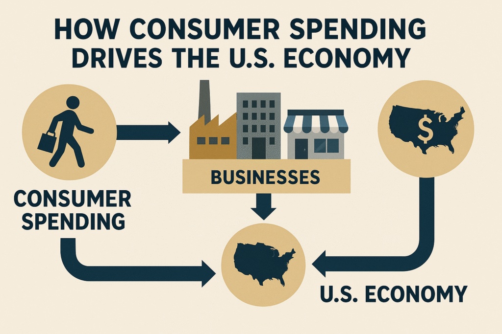 Infographic showing how consumer spending drives the U.S. economy.