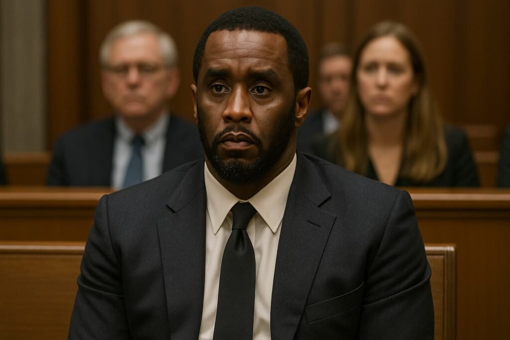 Diddy depicted during a federal court appearance in 2025.