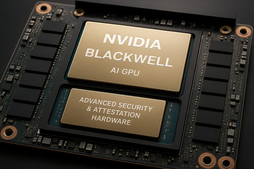 Nvidia Blackwell AI GPU design showing advanced security and attestation hardware.