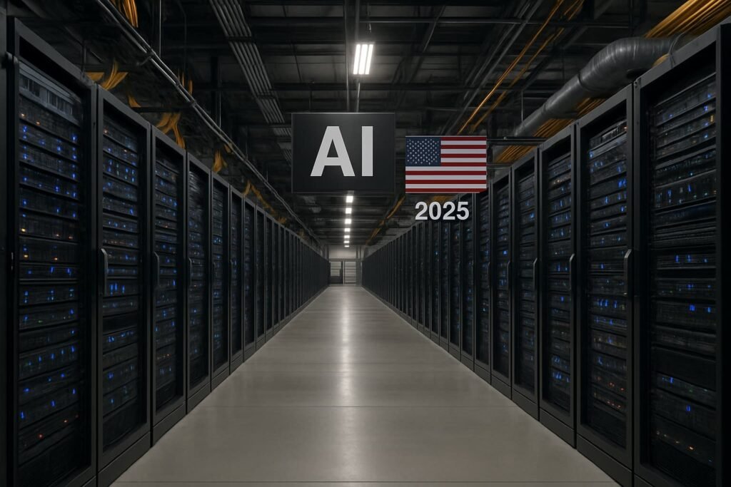 AI data-center infrastructure powering U.S. digital systems in 2025.