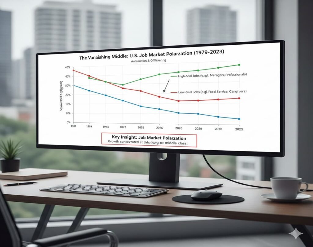 Chart illustrating the decline of middle-skill jobs in the U.S. labor market.