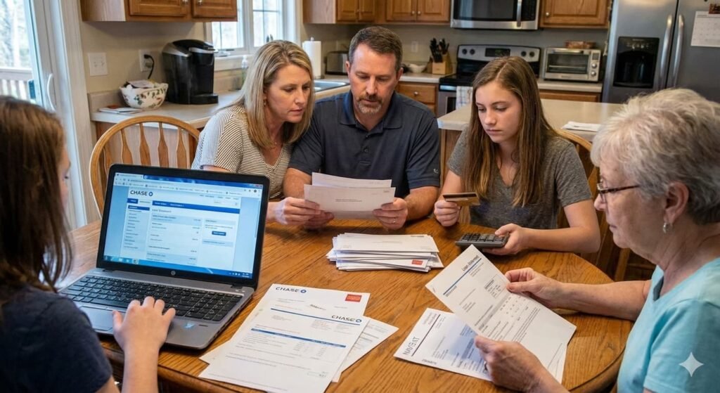 American families managing credit card and loan payments