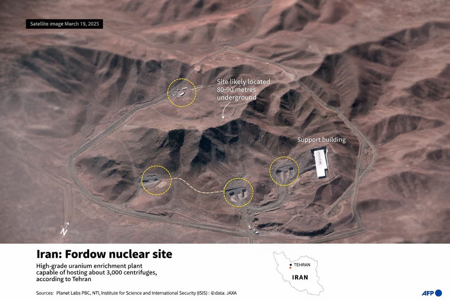 Satellite image of an Iranian nuclear facility.