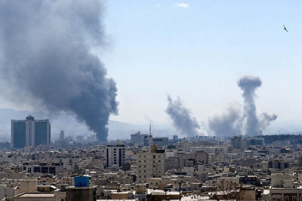 Smoke rising over Tehran after airstrike targeting Iranian leadership