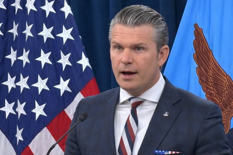 Pentagon press briefing with Defense Secretary Pete Hegseth confirming all six crew members dead in KC-135 crash in Iraq