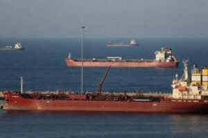 Oil tanker ship approaching the Strait of Hormuz as Iran begins charging commercial vessels up to $2 million per voyage in transit fees during the 25th day of the U.S. Israel Iran war in March 2026