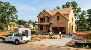 New home construction site in america