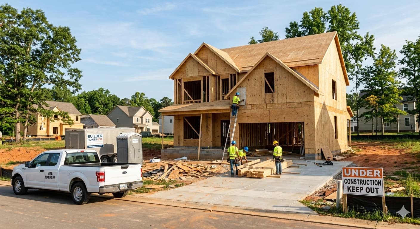 New home construction site in america