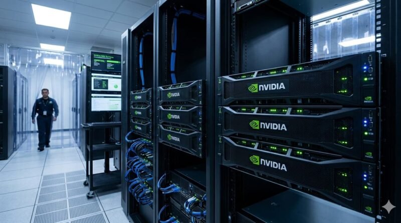 Nvidia data center GPU servers powering artificial intelligence workloads.