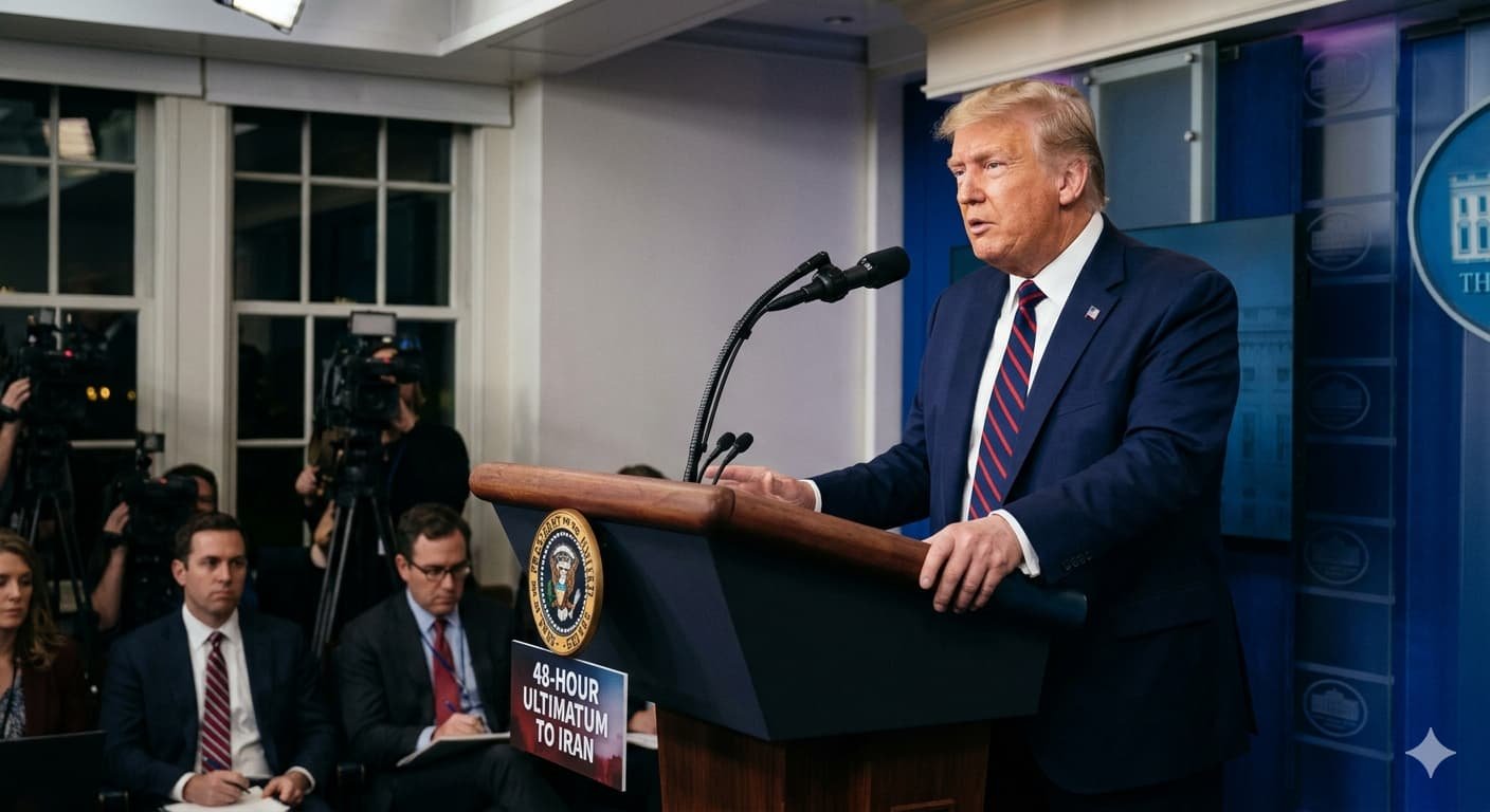 President Trump at White House issuing 48-hour ultimatum to Iran