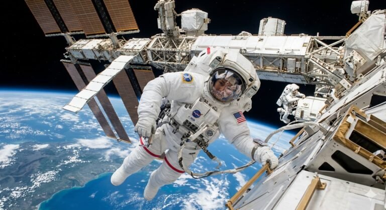 NASA astronaut Jessica Meir floating outside International Space Station during US Spacewalk 94 on March 18 2026