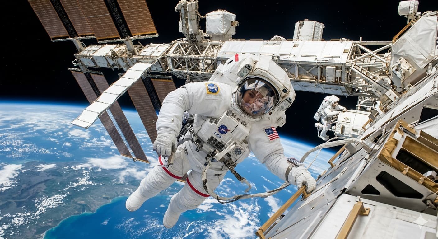 NASA astronaut Jessica Meir floating outside International Space Station during US Spacewalk 94 on March 18 2026