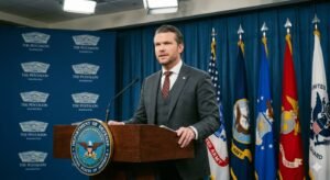 Defense Secretary Pete Hegseth at the Pentagon podium Tuesday requesting $200 billion in supplemental funding for the Iran war as gas prices hit $4.07 per gallon and Israel launches its most intense overnight strikes on Tehran on Day 31