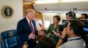 President Trump speaking to reporters aboard Air Force One on March 29 2026 saying Iran has agreed to most of America's 15 demands and sent an oil shipment to prove it is serious about ending the 30-day war