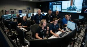NASA launch control team at Kennedy Space Center monitoring systems during the Artemis II countdown that begins Monday March 30 2026 ahead of a targeted 6:24 PM Eastern Time liftoff on Wednesday April 1 2026