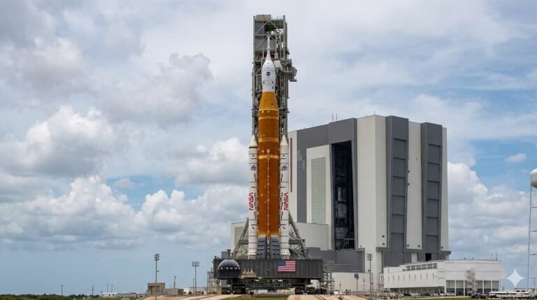 NASA Artemis II Space Launch System rocket and Orion spacecraft