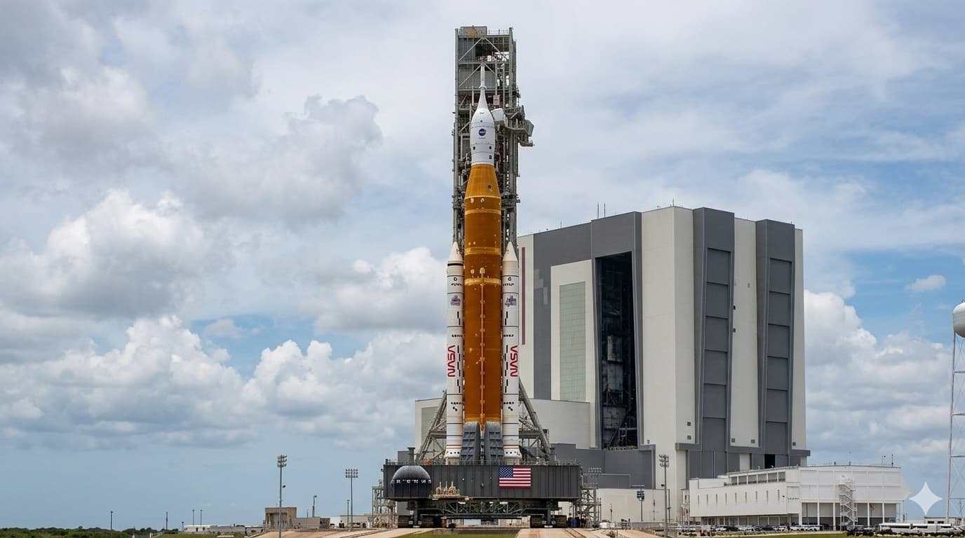NASA Artemis II Space Launch System rocket and Orion spacecraft