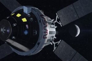 NASA Artemis II Orion spacecraft Integrity approaching Moon during lunar flyby on April 6 2026 breaking Apollo 13 distance record of 248655 miles from Earth