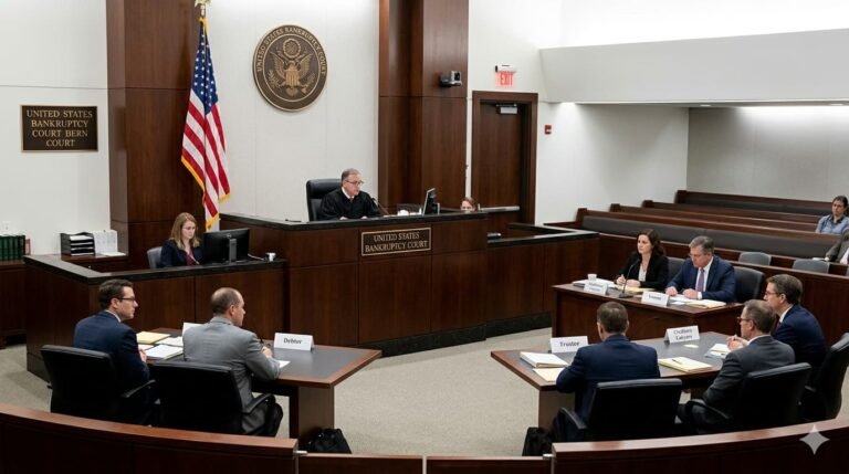 Federal bankruptcy court filing documents showing Chapter 7 automatic stay protecting filer from creditor calls and wage garnishment