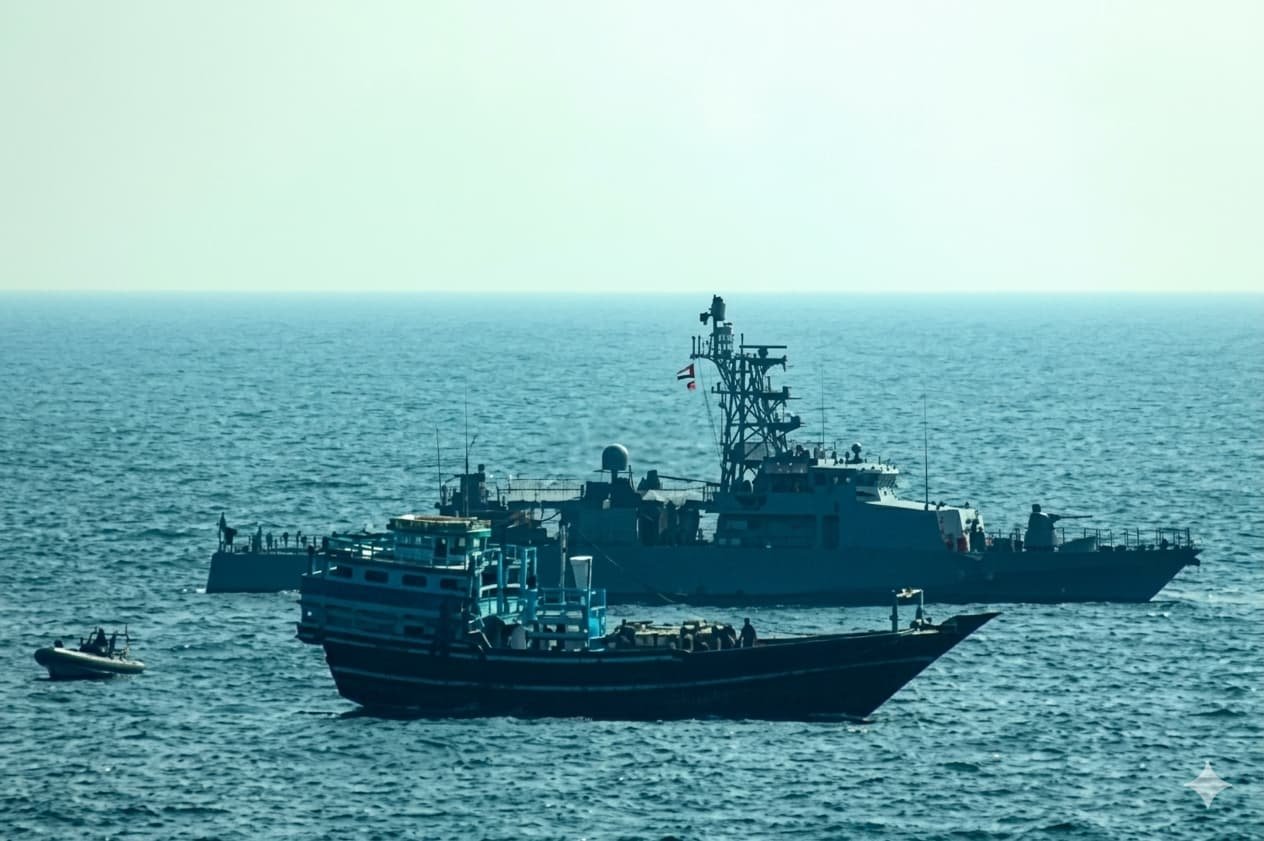 US Navy warship patrolling Gulf of Oman near Iranian waters after blockade order from President Trump April 2026