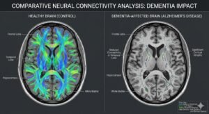 Brain scan showing neural connections linked to dementia prevention through cognitive training 2026