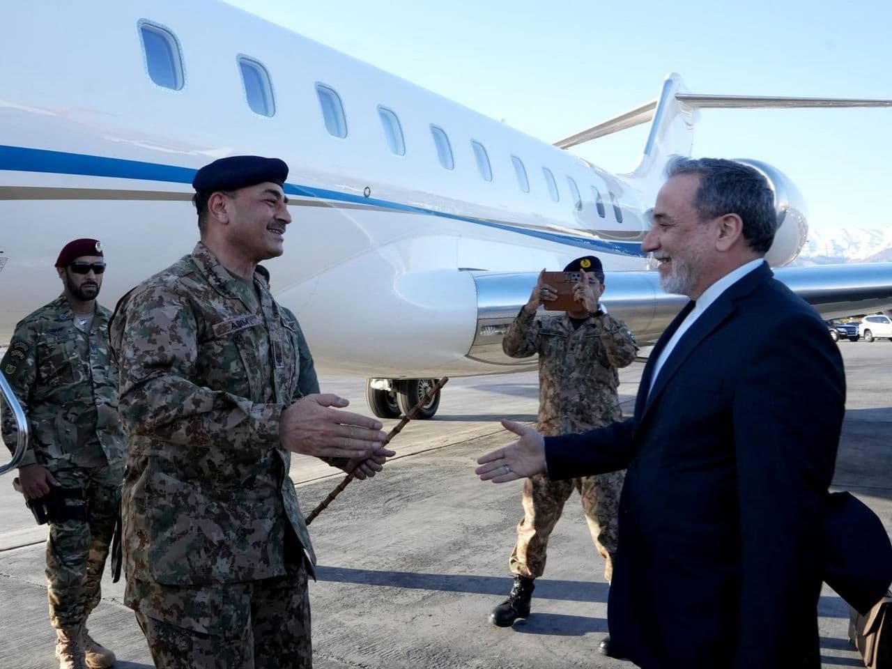 Iranian Foreign Minister Abbas Araghchi departing Islamabad airport for Oman after meeting Pakistani officials without direct contact with US envoys April 25 2026