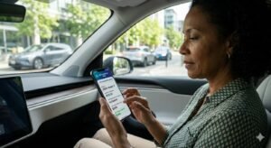 Driver reviewing auto insurance quote on smartphone representing 64% premium increase since 2020 and telematics discount opportunities for low-risk drivers in 2026