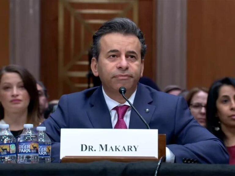 FDA Commissioner Dr Marty Makary at press conference before his resignation Tuesday as fourth high-profile Trump administration departure leaves federal drug regulatory agency without confirmed leadership May 13 2026