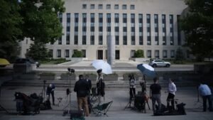 Federal courthouse in Washington DC where Cole Allen entered not guilty plea to four charges including attempted assassination of President Trump at White House Correspondents Dinner May 11 2026