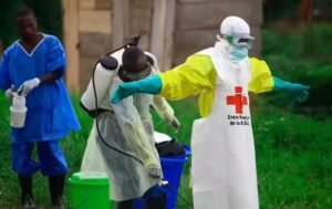 Medical workers in full protective gear at Ebola treatment center in DRC's Ituri Province during Bundibugyo virus outbreak declared WHO global emergency May 2026