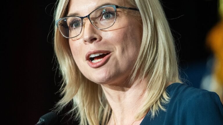 Ashley Hinson celebrating Iowa Republican Senate primary victory in Cedar Rapids on June 2 2026 after defeating Jim Carlin to win nomination to replace retiring Senator Joni Ernst
