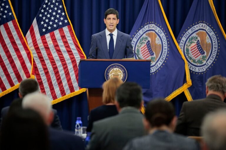Federal Reserve Chair Kevin Warsh speaking at his first post-meeting press conference on June 17 2026 after FOMC voted unanimously to hold rates at 3.50 to 3.75 percent