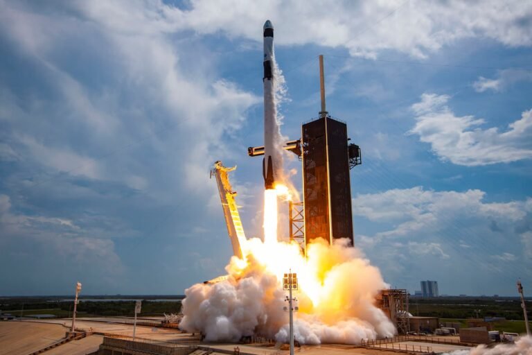 SpaceX Falcon 9 rocket launch representing company that raised $75 billion in the largest IPO in history opening at $150 per share on Nasdaq under ticker SPCX on June 12 2026